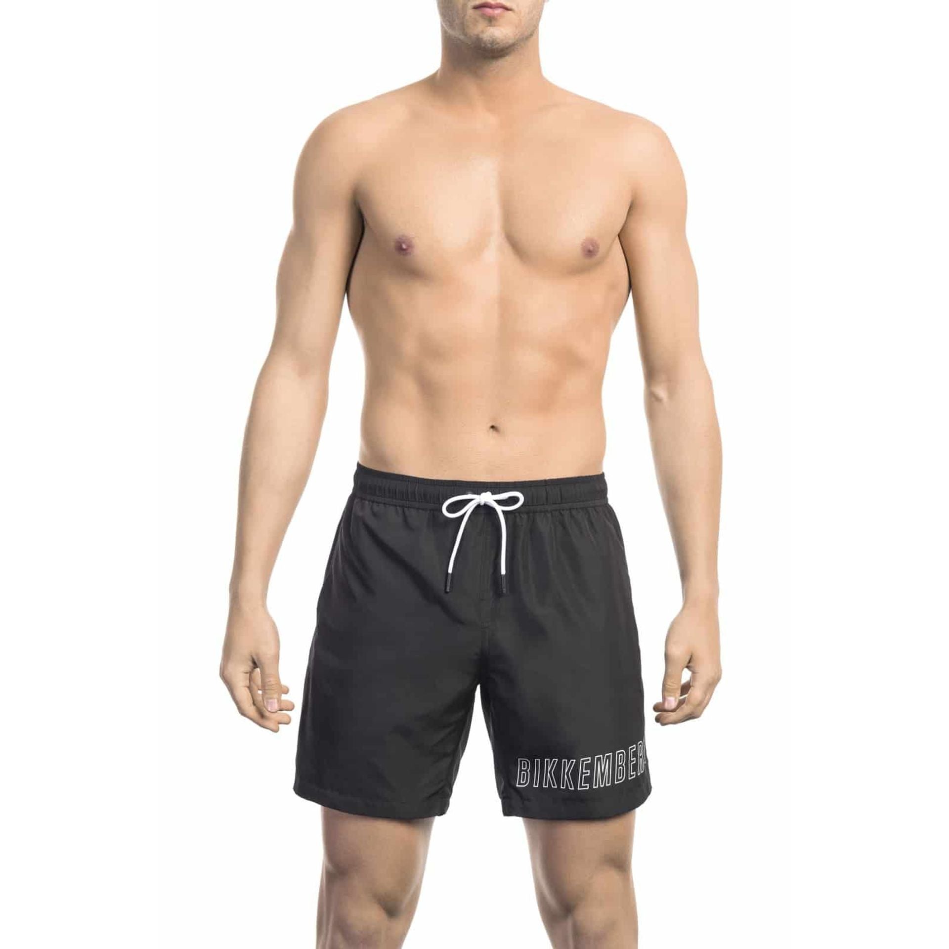 Premium Italian designer swimwear men's beachwear black