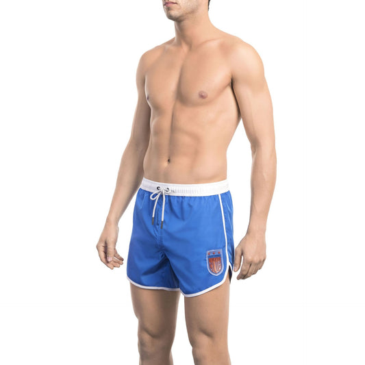 Premium Italian designer swimwear men's beachwear blue