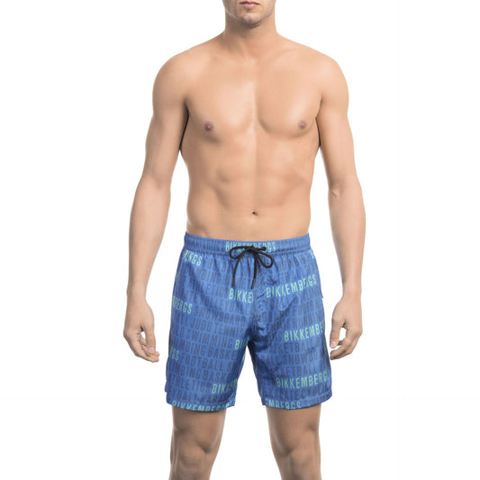 Premium Italian designer swimwear men's beachwear blue