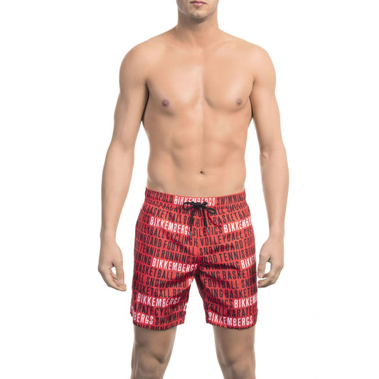 Premium Italian designer swimwear men's beachwear red